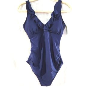 TEMPOTREK SWIMWEAR ROYAL BLUE MATERNITY 1PC SWIMSUIT  SMALL